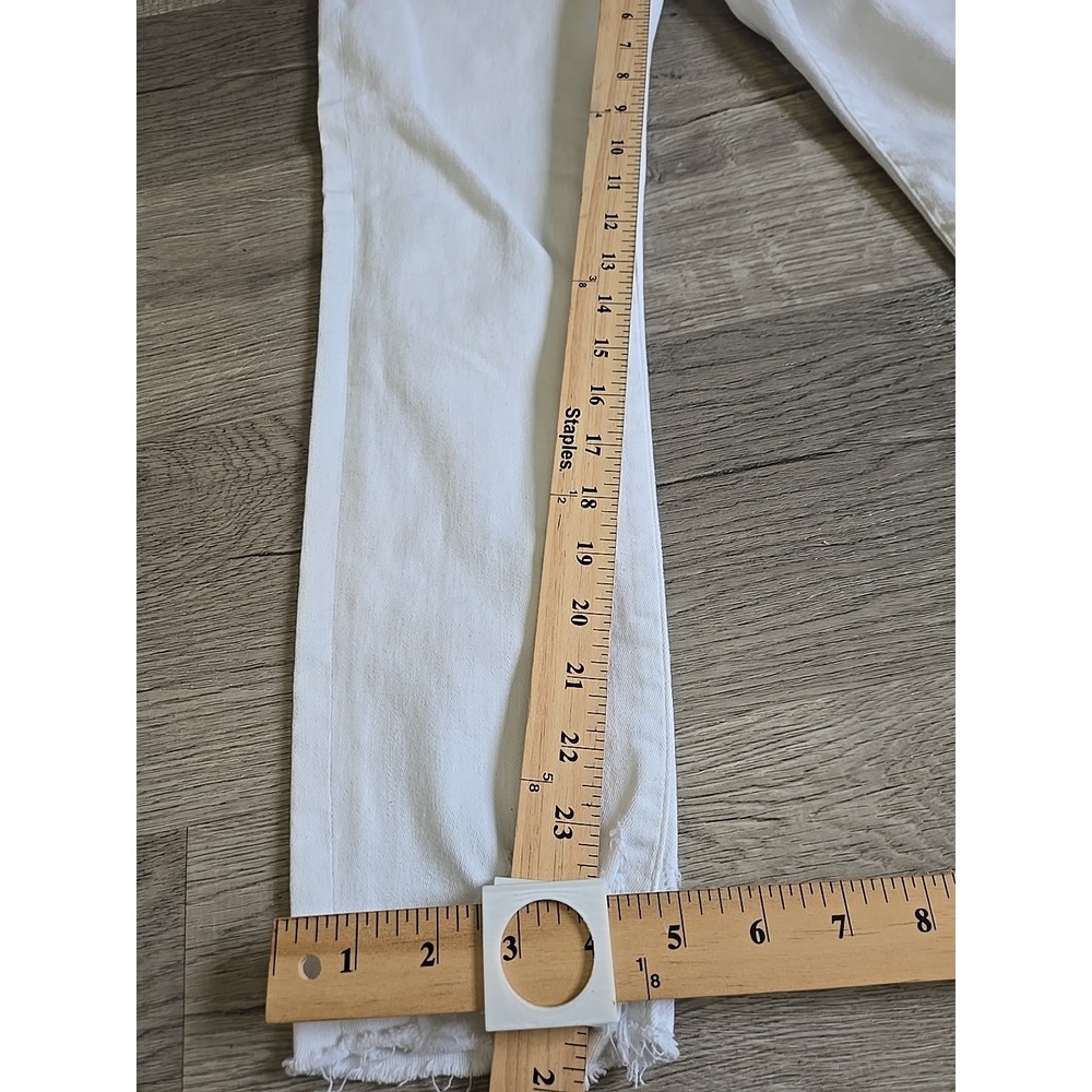 AGOLDE White High Rise Distressed Frayed Raw Hem Skinny Jeans Women's Size 29 - Picture 4 of 6